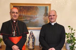 Cardinal Victor Manuel Fernández, prefect of the Dicastery for the Doctrine of the Faith, and Father Davide Pagliarani, superior general of the Society of St. Pius X (SSPX).