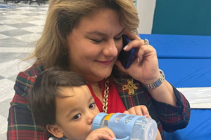 The measure was an initiative of Puerto Rico Gov. Jenniffer Gonzalez-Colón, a Republican, shown here with her 1-year-old son, José. 