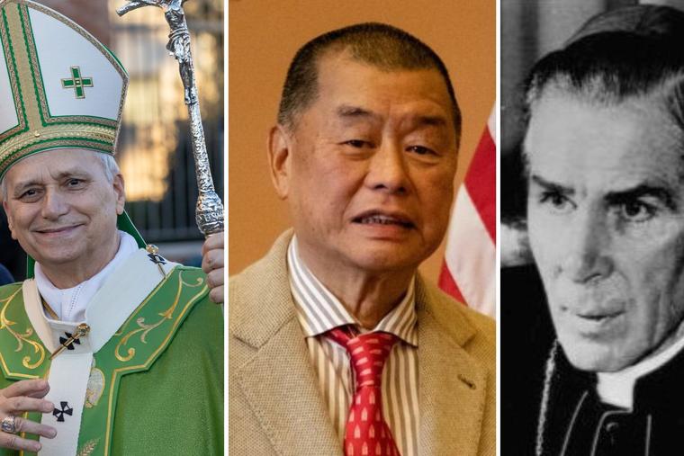 L to R: Pope Leo, Jimmy Lai and Fulton J. Sheen