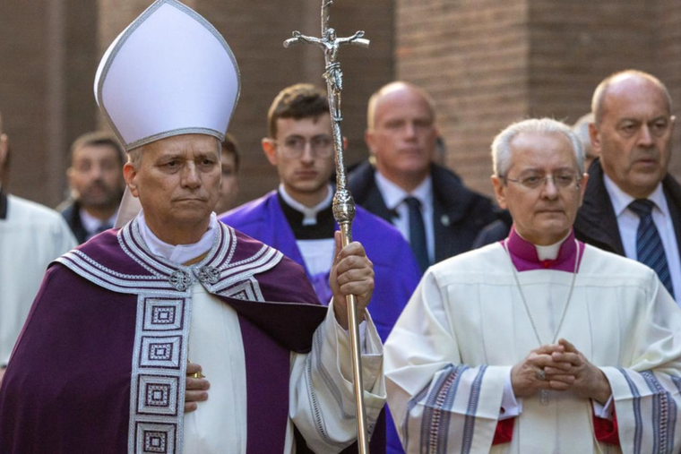Pope Leo XIV leads the traditional Ash Wednesday penitential procession on Rome’s Aventine Hill on Feb. 18, 2026. 