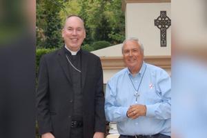 Bishop Timothy Freyer with Deacon Steve Greco.