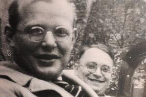 Dietrich Bonhoeffer (l) is pictured with his friend Wilhelm Rott circa 1938.