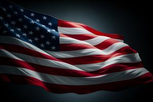 American flag. 