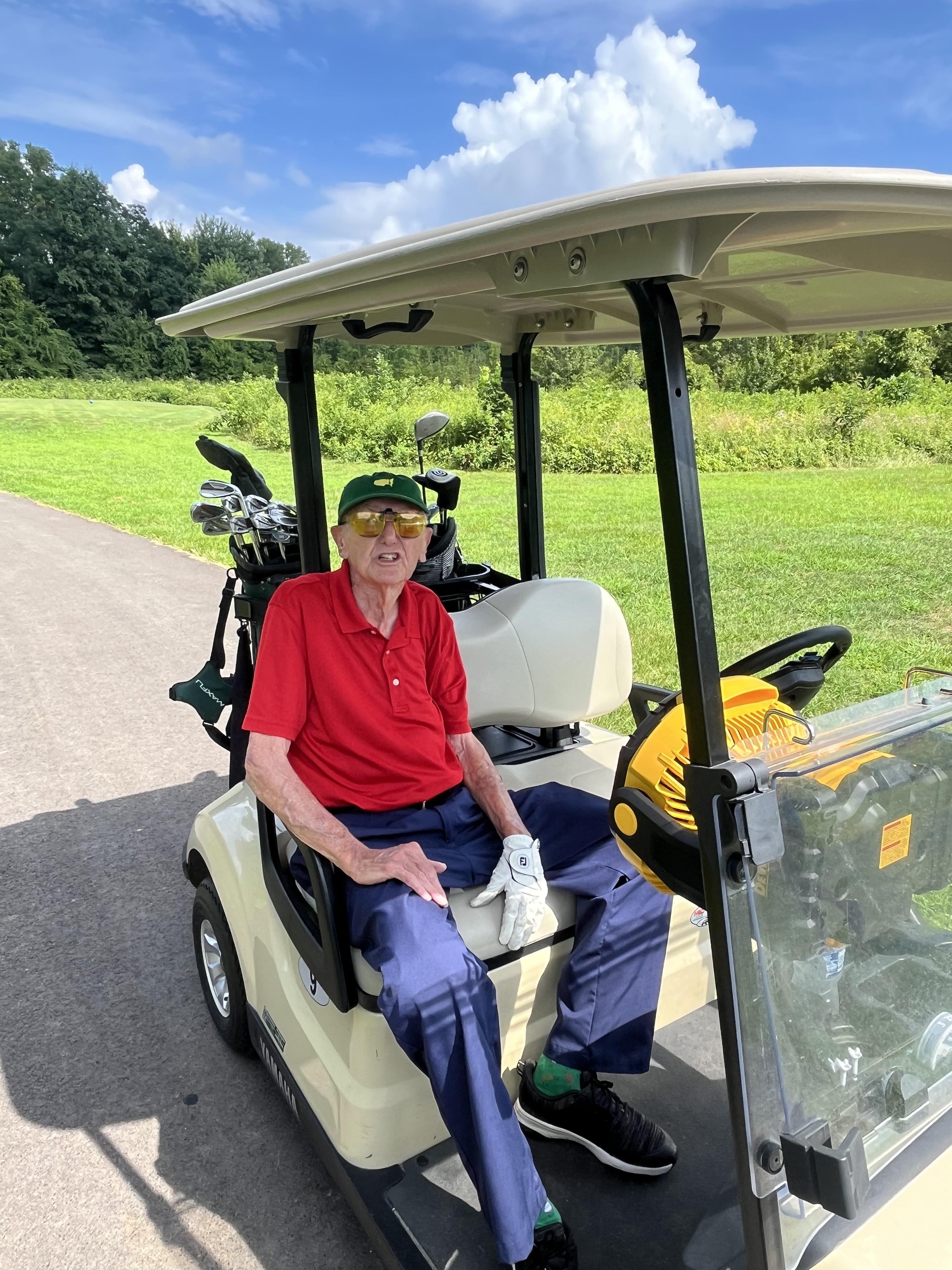 John Angerer enjoying a beautiful day on the golf course.