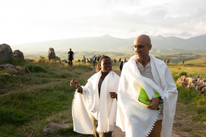 Dr. Tom Catena, a Catholic missionary doctor at the only hospital in a remote area of Sudan, says his Catholic faith motivates him every day. Catena and his wife, Nasima, who is from Nuba, are pictured above in Goris, Armenia. Catena and Nasima have two adopted sons, Francis and Vincent.