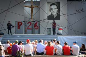Faithful attend a youth program during the beatification celebrations for Blessed Ján Havlík at the national shrine in Šaštín, Slovakia, on Aug. 31, 2024.