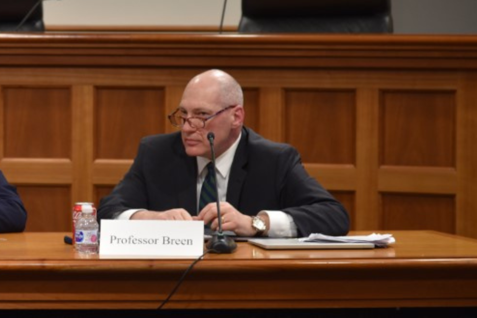 Professor John Breen of Loyola University of Chicago Law School takes part in the annual Brendan F. Brown Lecture Series at Columbus School of Law on Feb, 28, 2022.