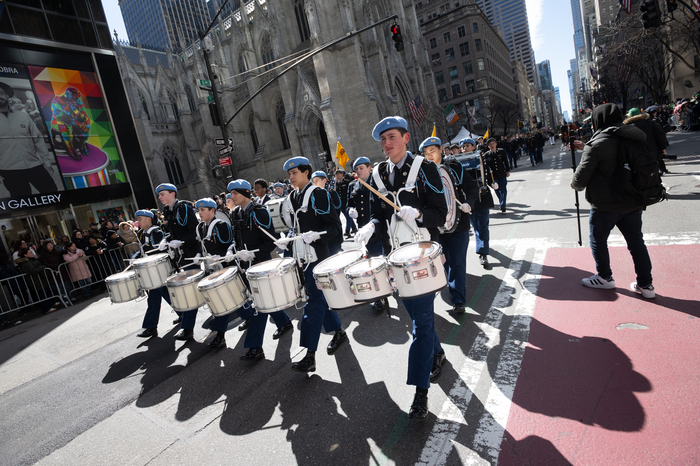 The band plays during the parade. 