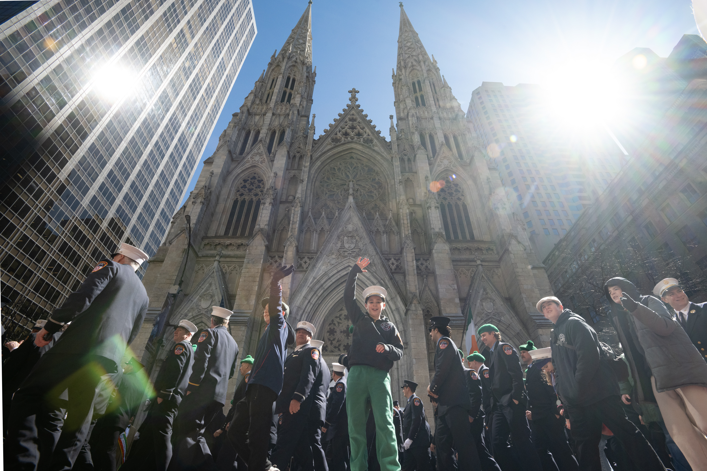 St. Patrick's Day in front of the cathedral. 