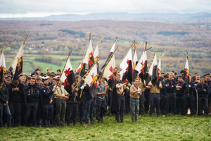 European scouts on pilgrimage to France to 'rebuild the kingdom of God with their own hands.'