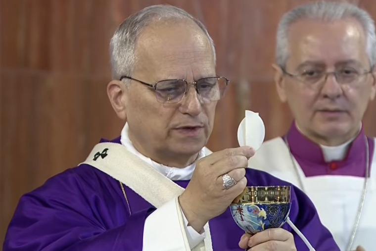 Pope Leo XIV celebrates Mass at the Parish of the Ascension of Our Lord Jesus Christ in Rome on March 1, 2026. 