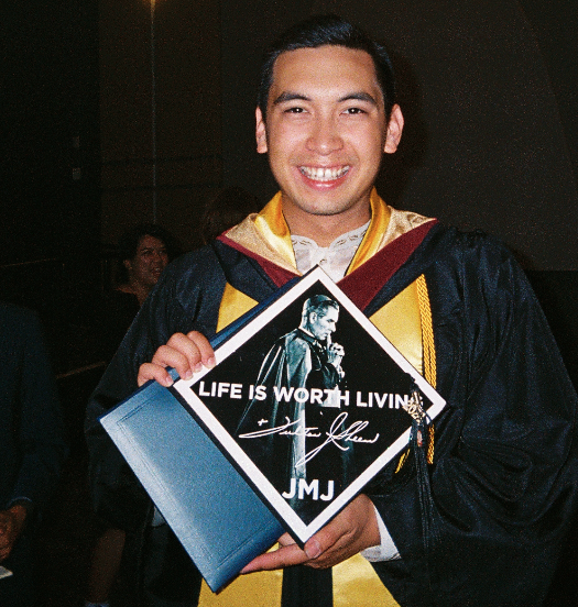 Simon Homer Ongsioco (his graduation from St. John Paul the Great Catholic University
