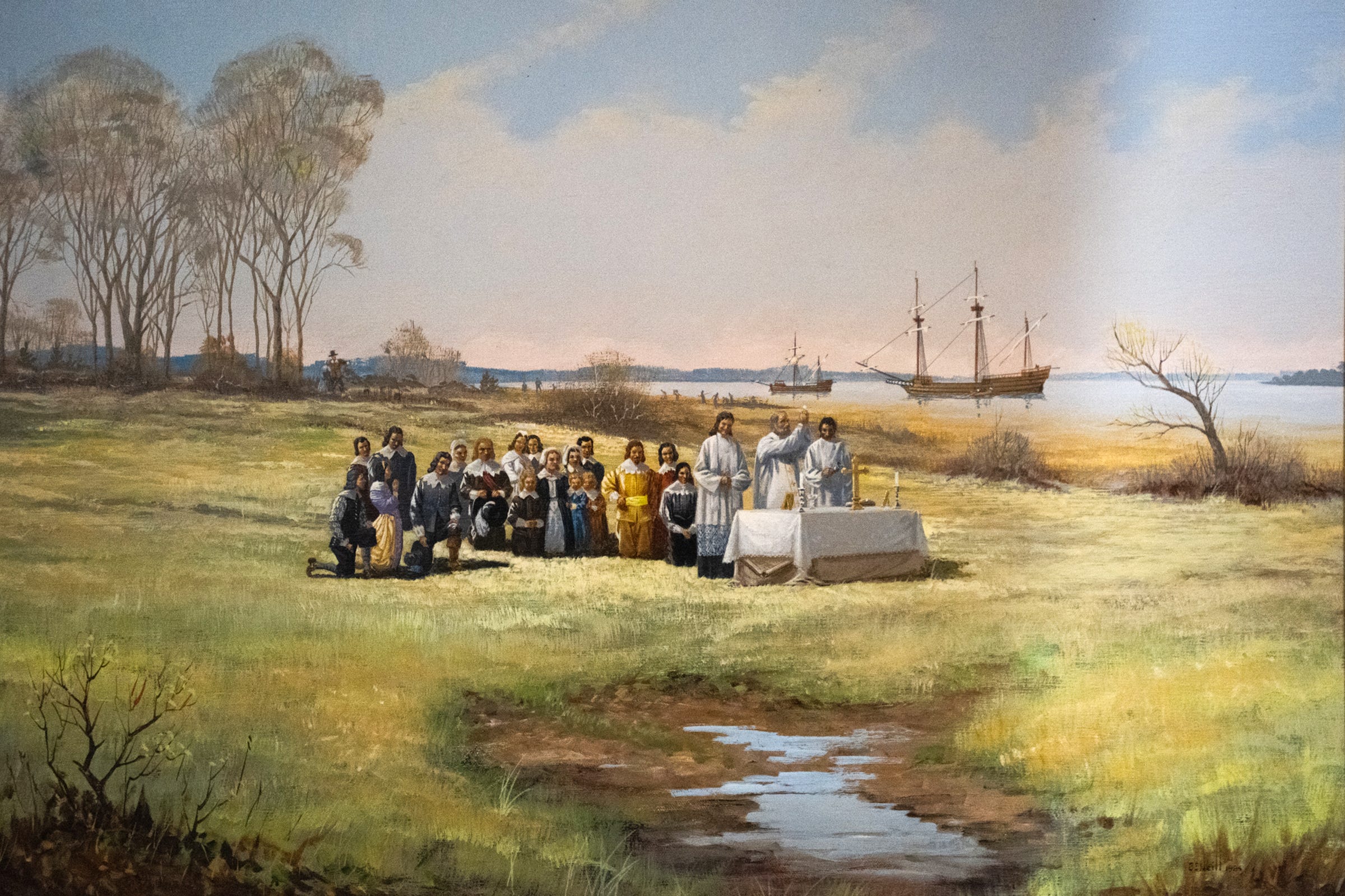 ‘The First Mass’, a painting by artist Ben Neill, donated by the Runco Family to the Coltons Point Museum.