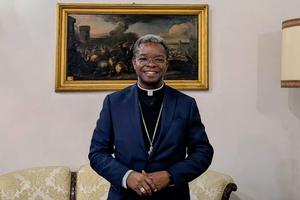 Archbishop Fortunatus Nwachukwu in his office at the Dicastery for Evangelization in Rome on March 12, 2026. 
