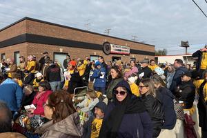 A view of some of the participants at the Nov. 1, 2025, Mass near the Broadview ICE facility.