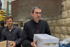 Msgr. Hugues de Woillemont traveled to Lebanon as a representative of the French Catholic aid organization l’Oeuvre d’Orient and the Church in France. 