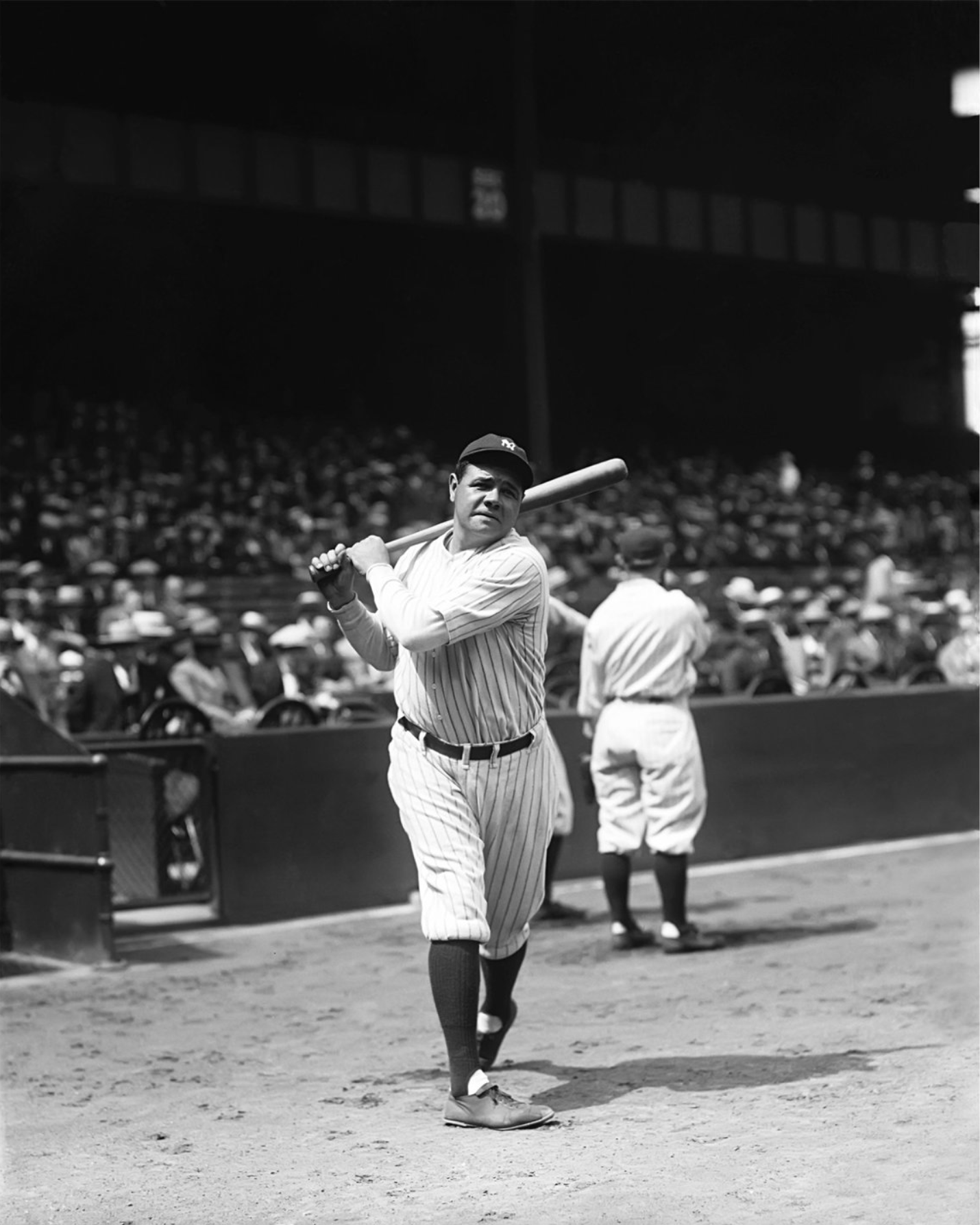 Babe Ruth warming up