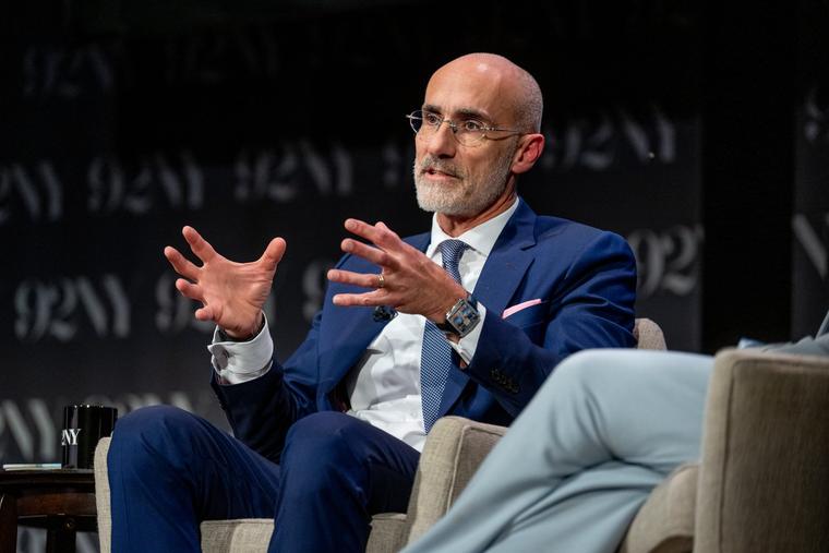 Arthur Brooks speaks at an event for a previous book at The 92nd Street Y in New York on Sept. 12, 2023.