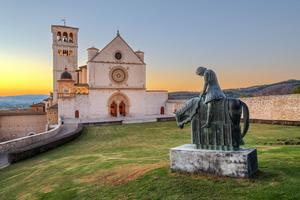 The statue of St. Francis opposite the basilica in Assisi, by Italian sculptor Norberto Proietti, is named ‘The Return of Francis.’