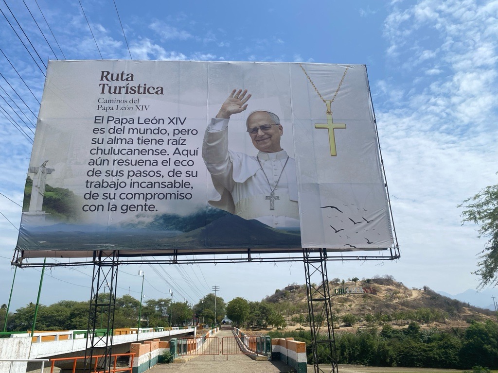 Pope Leo billboard in Peru