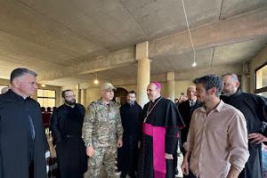 Vincent Gelot (far right, front) during a humanitarian aid convoy to Christian villages in southern Lebanon alongside the apostolic nuncio to Lebanon, Archbishop Paolo Borgia. 