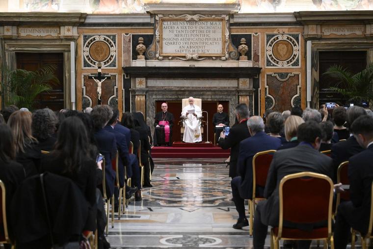 Pope Leo XIV called for respect for human dignity in the fight against organized crime and drug trafficking in an address to participants in a conference on the fight against drugs in the OSCE region, hosted by the Italian Parliament, during an encounter at the Vatican on May 15, 2026. 