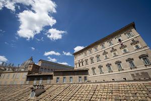 The Vatican is seen May 17, 2026, during the Regina Caeli.
