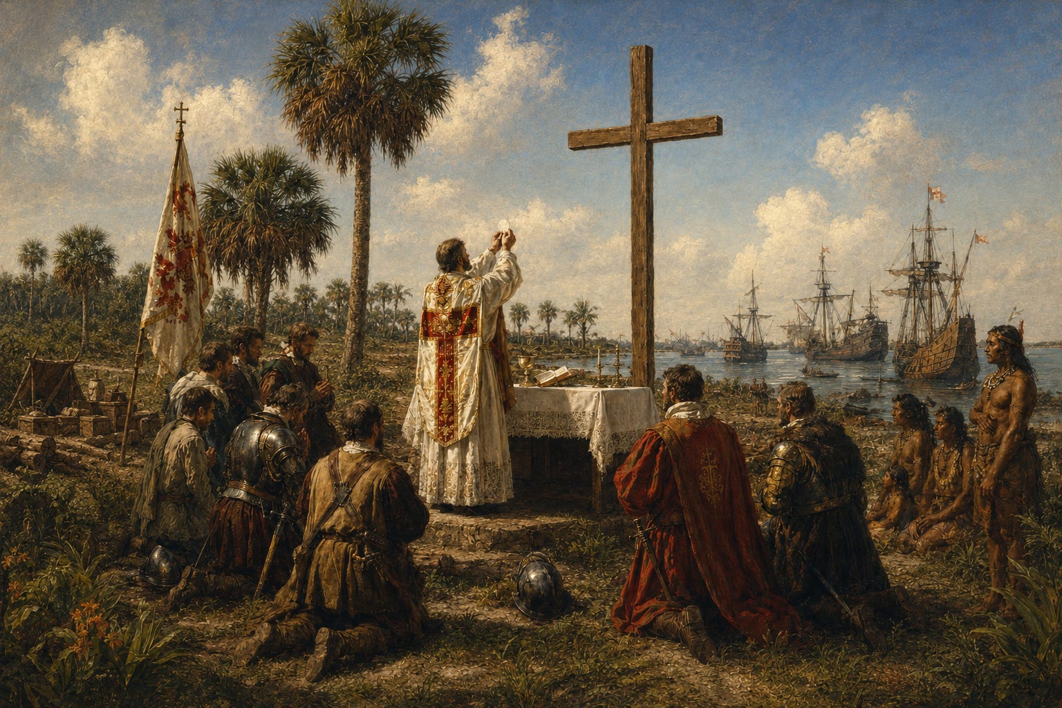 From the first altar on these shores to the monstrance carried through St. Augustine today, the center has never changed: Christ Himself.