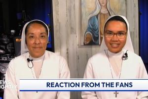Salesian Sister Bernadette Mota, left, and Salesian Sister Cherilly Galley discuss their viral moment at a recent San Antonio Spurs game with 'EWTN News Nightly' on May 27, 2026.