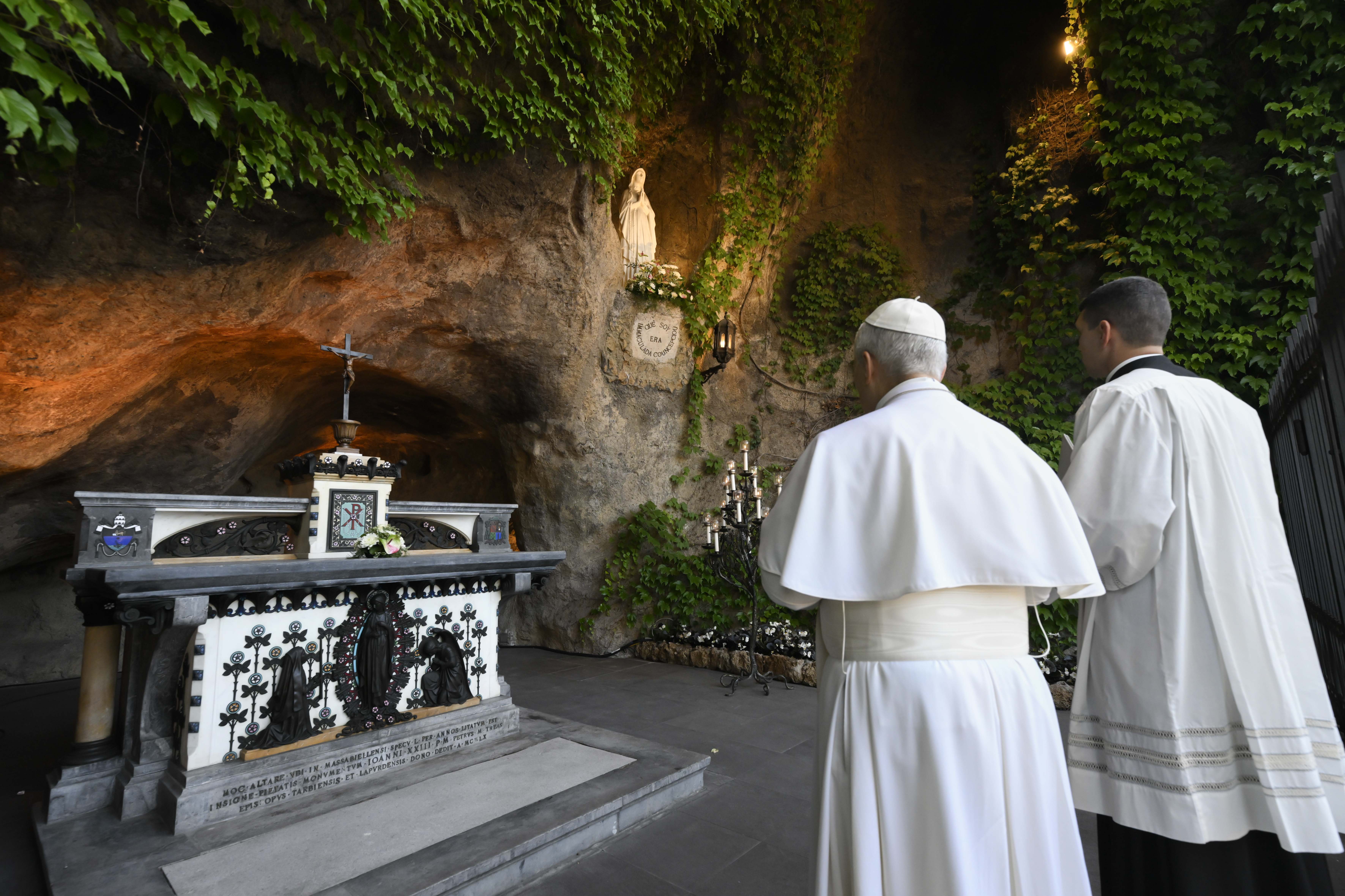 Pope Leo, the Lourdes Grotto/Vatican Gardens