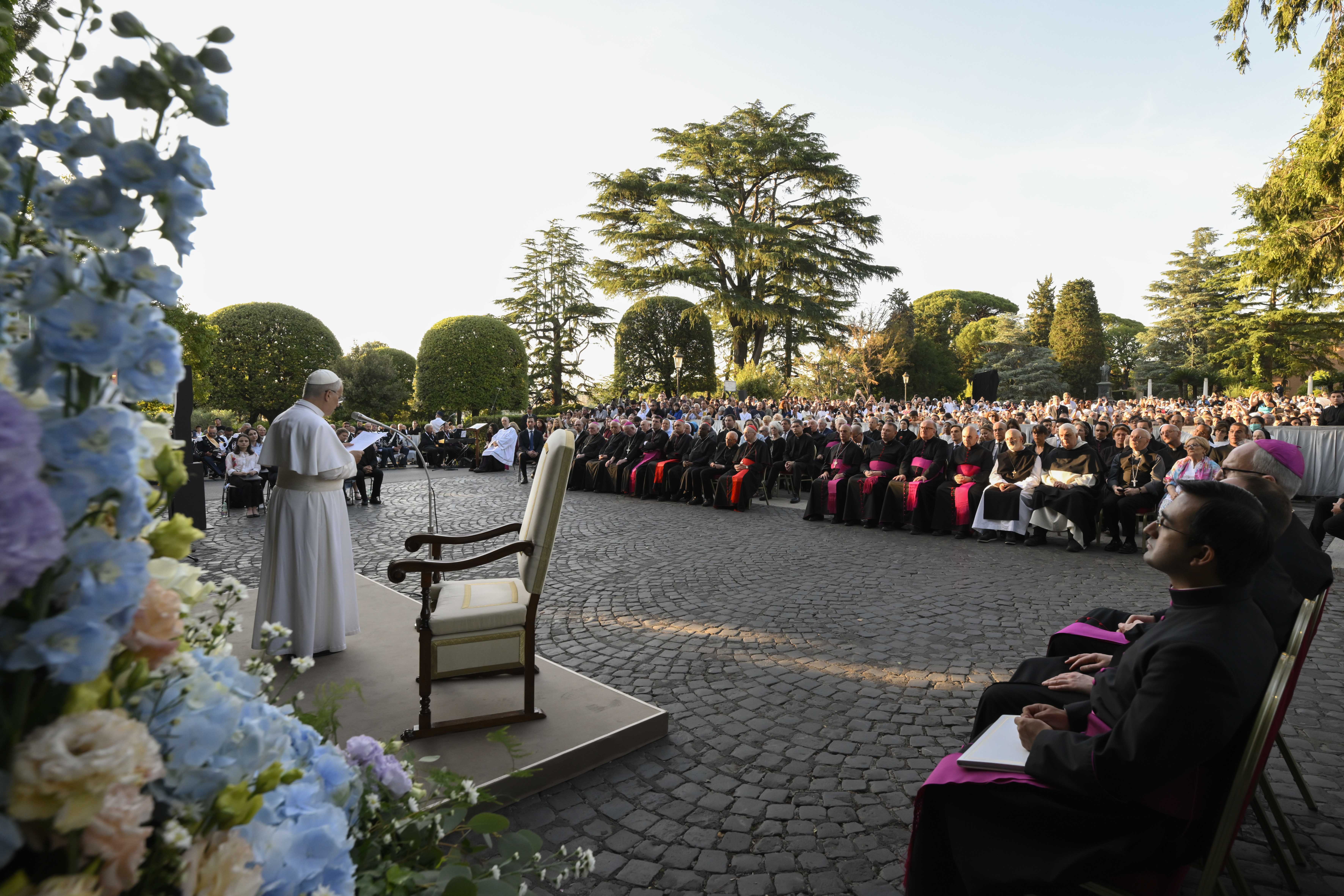 Pope Leo Rosary Vatican Gardens