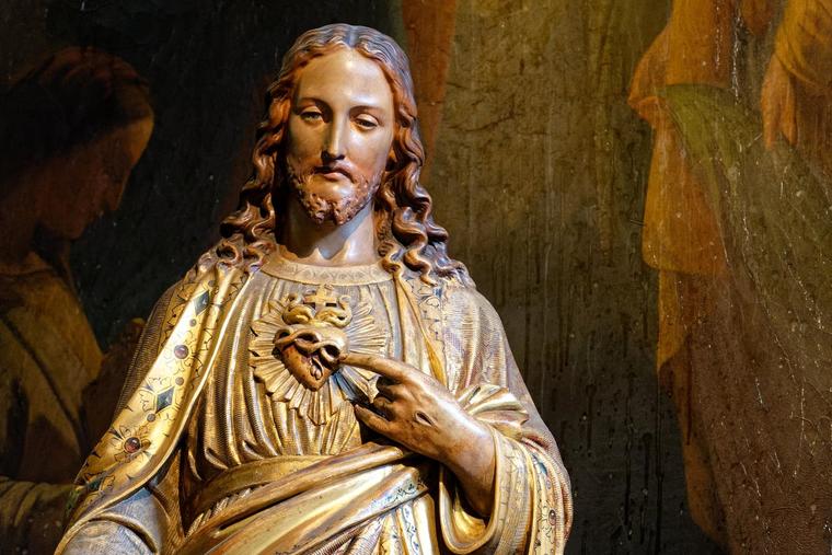 A 19th-century statue of the Sacred Heart in Paris