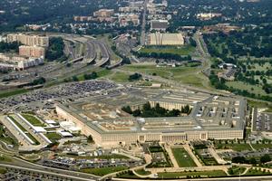 An aerial view of the Pentagon