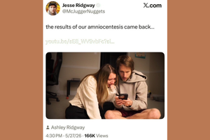 Jesse and Ashley Ridgeway, professional YouTubers, shared a video on social media May 27, 2026, discussing their decision to possibly abort their unborn son due to a possible Down syndrome diagnosis.
