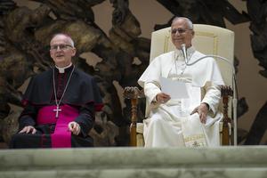 Pope Leo addresses an audience the German Catholic Student Associations on June 5, 2026.