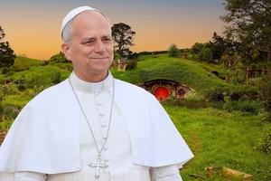 Pope Leo XIV and The Lord of the Rings film set near Matamata, New Zealand.