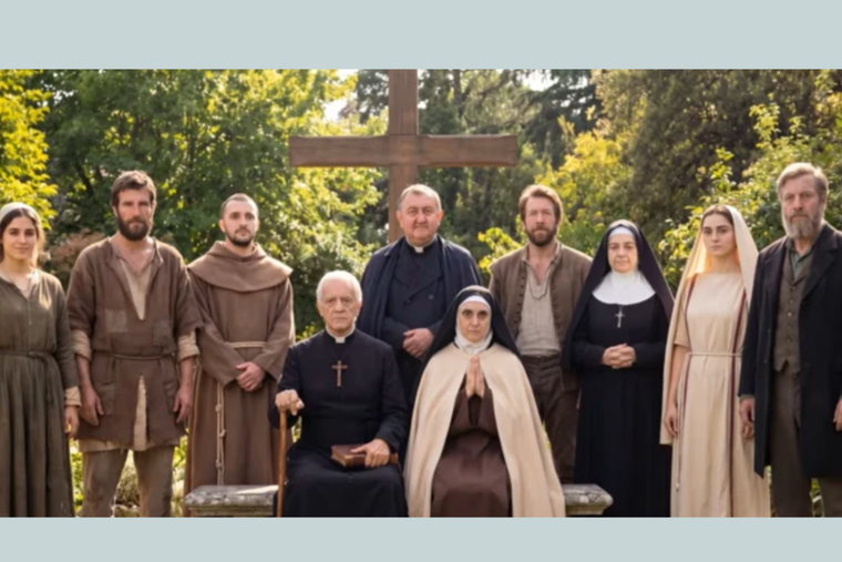 Image of nine saints and Venerable Antonio Gaudí, created using artificial intelligence. 