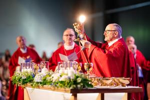 Cardinal Michael Czerny presides at the beatification Mass of Fathers Jan Bula and Václav Drbola in Brno, Czech Republic, on June 6, 2026. 