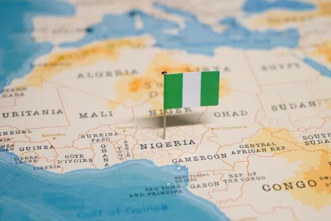 Map of Nigeria. 