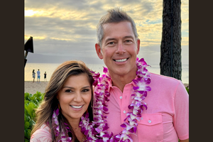 Rachel Campos-Duffy poses alongside her husband, Sean Duffy, US Secretary of Transportation during a family vacation.