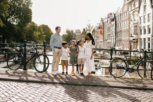 The Rey family poses together in Amsterdam in 2019.