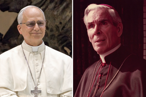(L-R) Pope Leo XIV and Venerable Fulton Sheen.