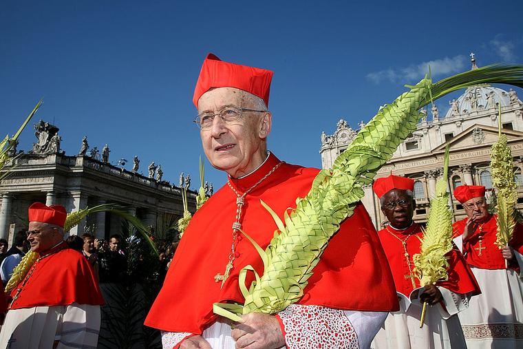 Cardinal Camillo Ruini arrives in St. Peter Square for Palm Sunday Mass held by Pope Benedict XVI on April 17, 2011 in Vatican City, Vatican. 