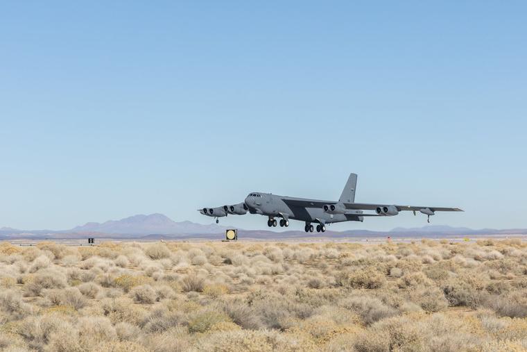 The aircraft involved in the incident arrives at Edwards Air Force Base in 2025.