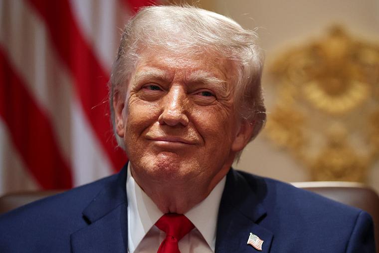 U.S. President Donald Trump looks on during a Cabinet meeting in the Cabinet Room of the White House on May 27, 2026, in Washington, D.C.