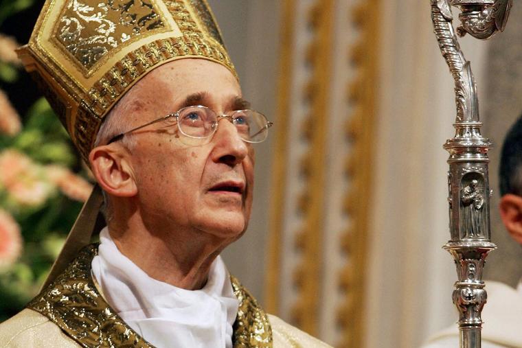 Cardinal Camillo Ruini offers Mass in Rome, April 1, 2005.
