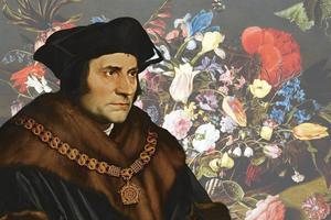 Hans Holbein the Younger, “St. Thomas More,” 1527; Jacob van Hulsdonck, “Basket of Flowers,” ca. 1615-1630.
