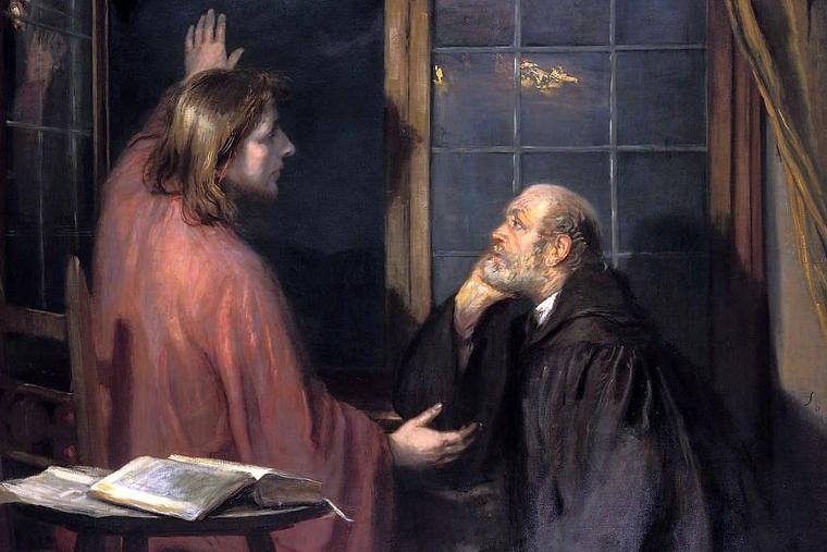 Fritz von Uhde (1848-1911), “Christ and Nicodemus”