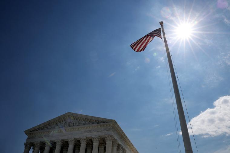 The U.S Supreme Court is seen on June 25, 2026, in Washington. The Supreme Court term ended June 30. 