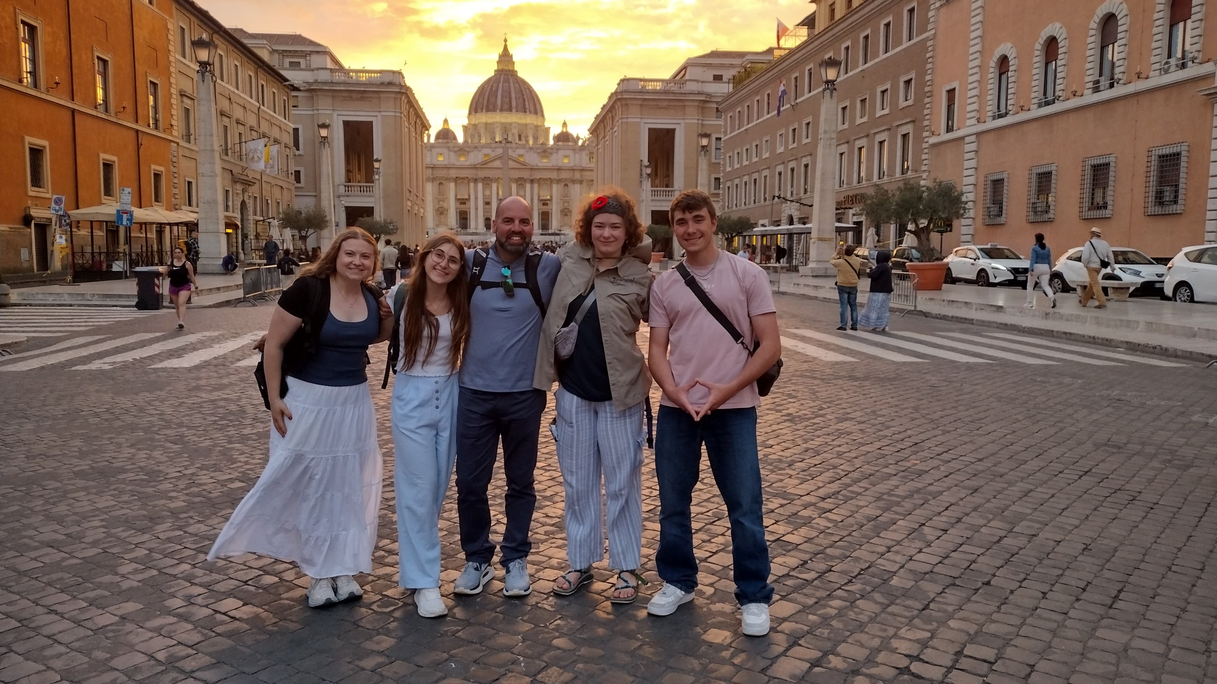 UMary students at sunset